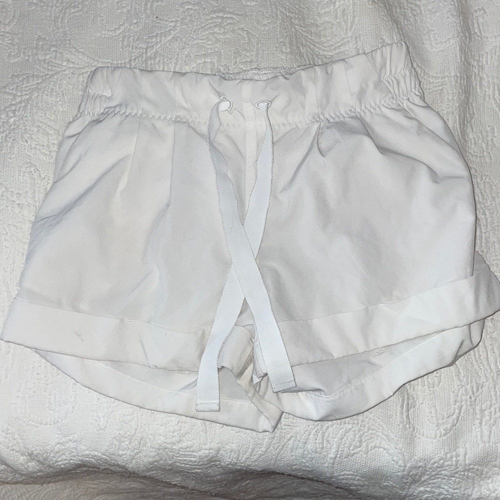 White LuluLemon shorts